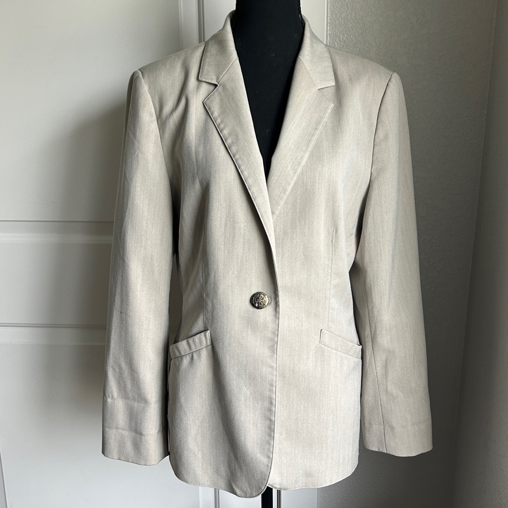 Calvin Klein Cream Blazer for Women - Picture 2 of 6